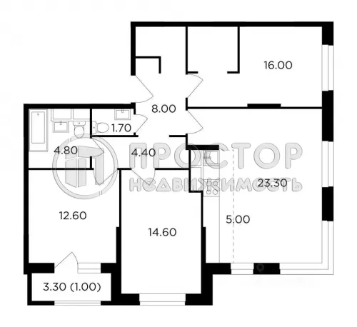 4-комнатная квартира, 91.4 м² - фото 11