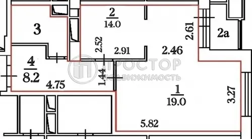 1-комнатная квартира, 46 м² - фото 21