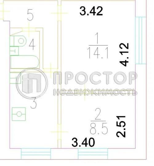 2-комнатная квартира, 37.3 м² - фото 11