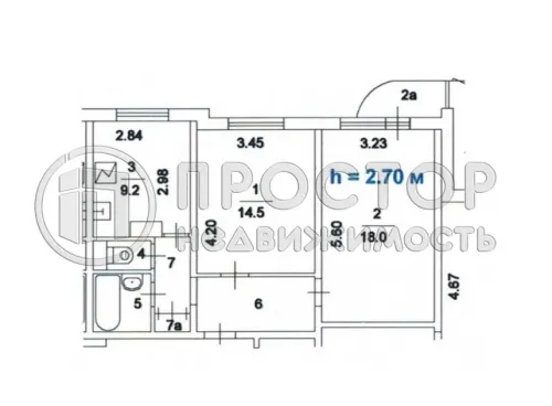 2-комнатная квартира, 53 м² - фото 22