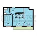 2-комнатная квартира, 47.4 м² - фото 43