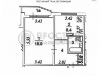 1-комнатная квартира, 38.2 м² - фото 19