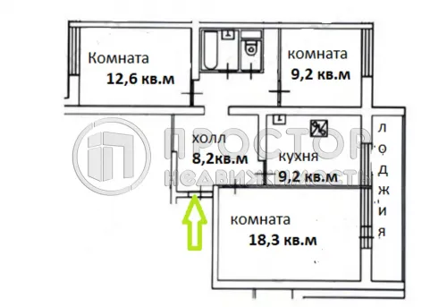 3-комнатная квартира, 65 м² - фото 16