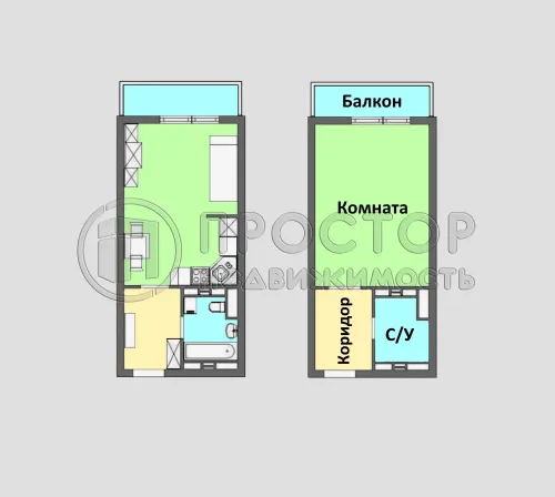 Студия, 24 м² - фото 12