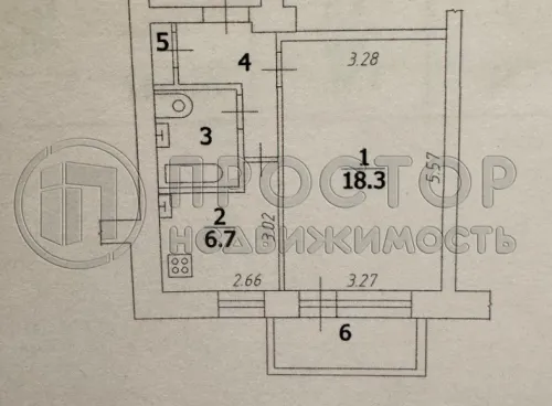 1-комнатная квартира, 35 м² - фото 13