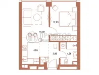 1-комнатная квартира, 41.11 м² - фото 21