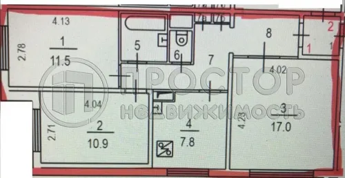 2-комнатная квартира, 41.4 м² - фото 14