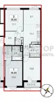 3-комнатная квартира, 58.9 м² - фото 14