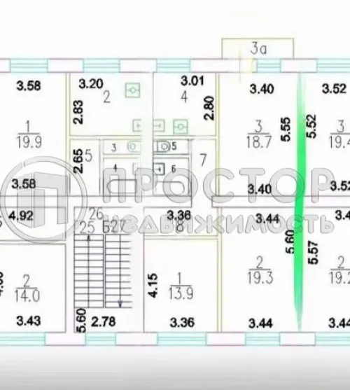 3-комнатная квартира, 73 м² - фото 13