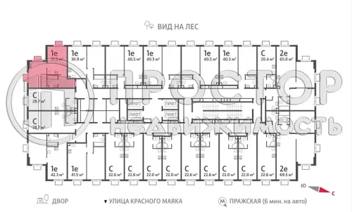 1-комнатная квартира, 37.5 м² - фото 18