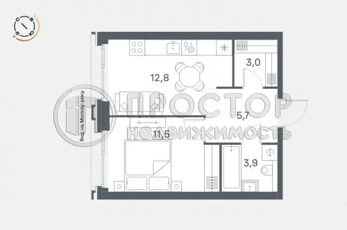 1-комнатная квартира, 36.9 м² - фото 8