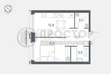 1-комнатная квартира, 36.9 м² - фото 15