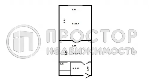 1-комнатная квартира, 44.5 м² - фото 12