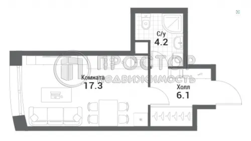 Студия, 27.6 м² - фото 8