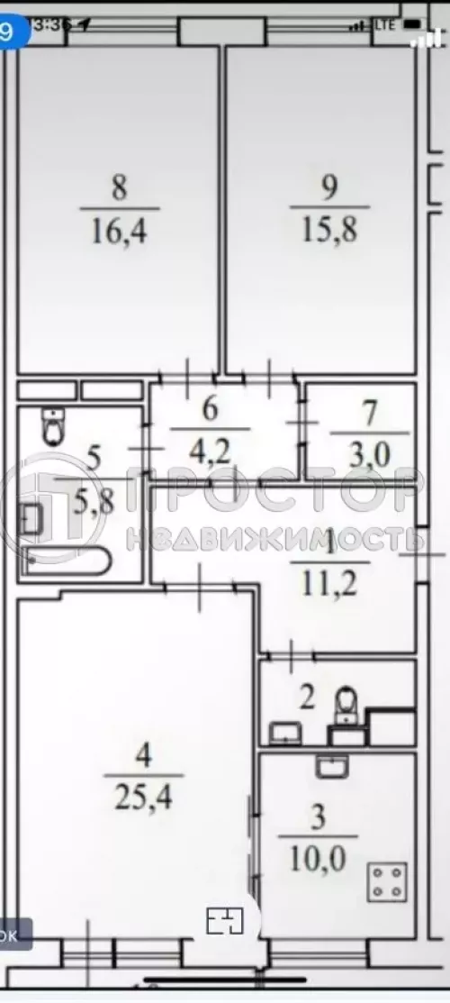 3-комнатная квартира, 97.5 м² - фото 21