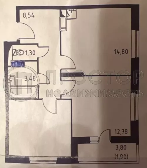 2-комнатная квартира, 55.1 м² - фото 22