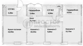 3-комнатная квартира, 81.34 м² - фото 29