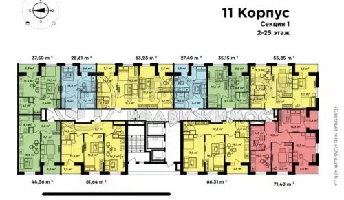 1-комнатная квартира, 37.5 м² - фото 5