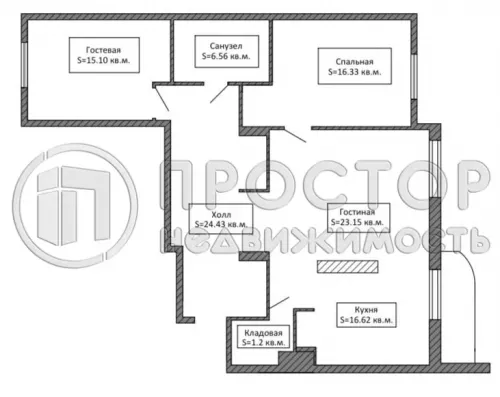 3-комнатная квартира, 109 м² - фото 42