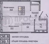 2-комнатная квартира, 39.1 м² - фото 15