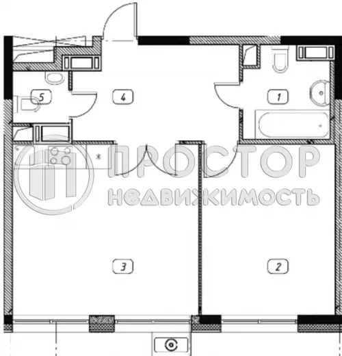 2-комнатная квартира, 46.6 м² - фото 4