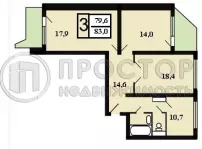 3-комнатная квартира, 83 м² - фото 21