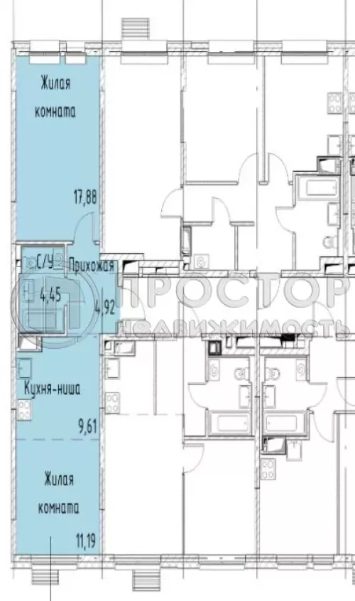 1-комнатная квартира, 48.05 м² - фото 7