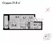 Студия, 21.8 м² - фото 12