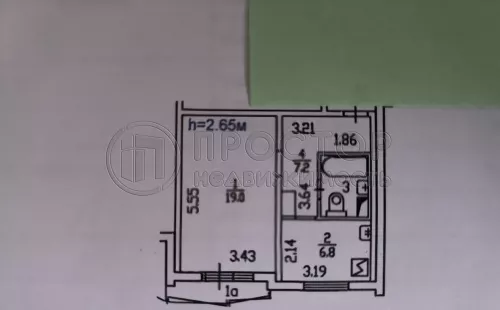 1-комнатная квартира, 37.3 м² - фото 12