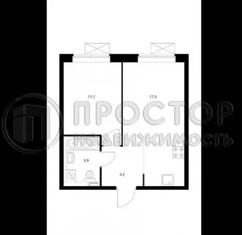 1-комнатная квартира, 36.6 м² - фото 2