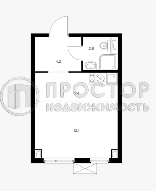 Студия, 25.5 м² - фото 2