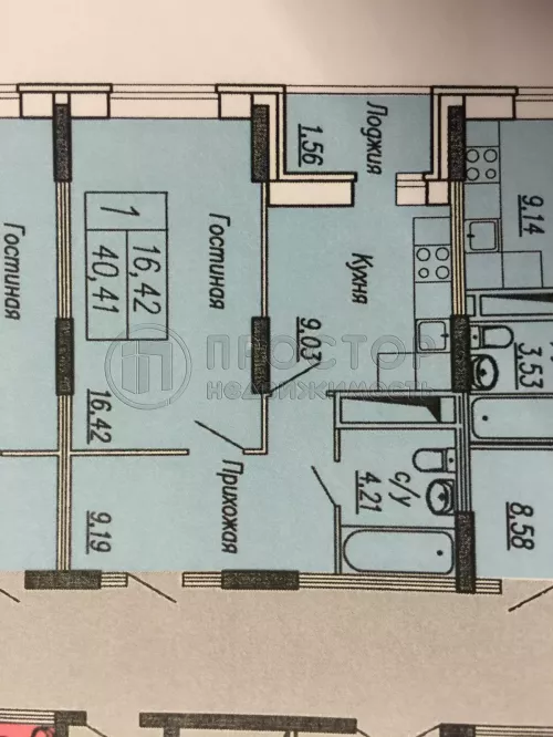 1-комнатная квартира, 40.3 м² - фото 27