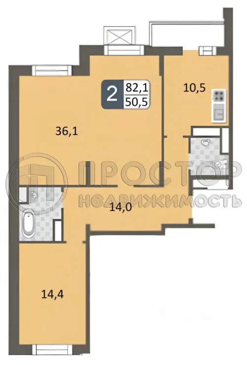 2-комнатная квартира, 84 м² - фото 31