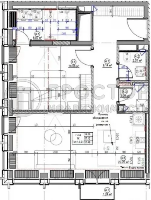 2-комнатная квартира, 56.5 м² - фото 13