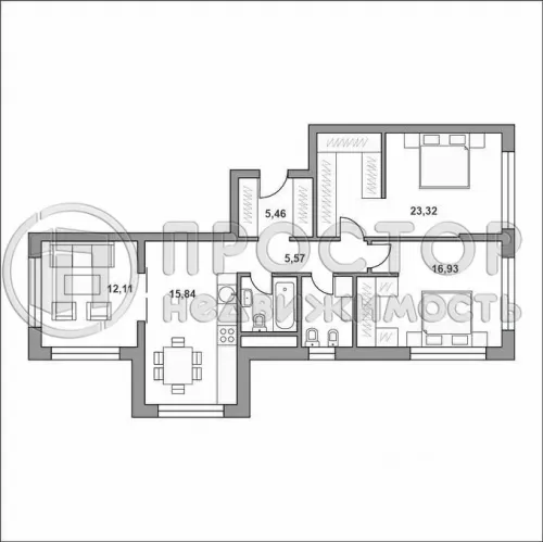 3-комнатная квартира, 88.1 м² - фото 7