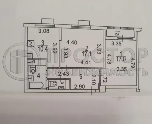 2-комнатная квартира, 59.7 м² - фото 18