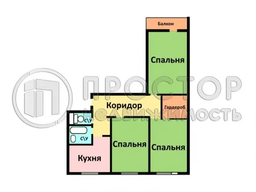 3-комнатная квартира, 63 м² - фото 18