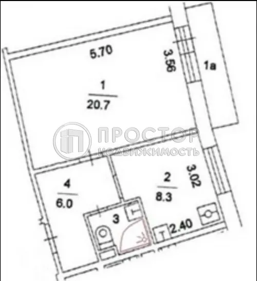 1-комнатная квартира, 37.5 м² - фото 13