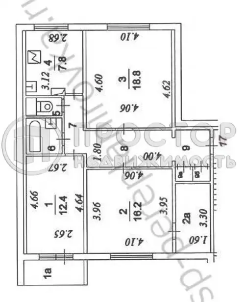 3-комнатная квартира, 80 м² - фото 47