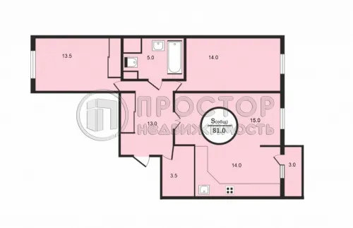 3-комнатная квартира, 81 м² - фото 12