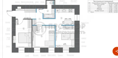 3-комнатная квартира, 59.7 м² - фото 20