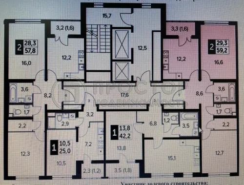 2-комнатная квартира, 59.2 м² - фото 3