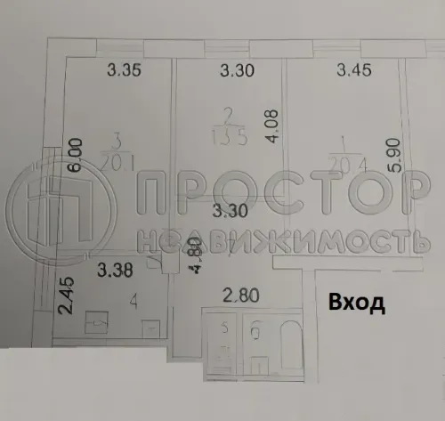 3-комнатная квартира, 79.4 м² - фото 20