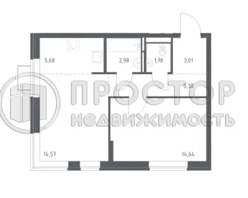 2-комнатная квартира, 47.99 м² - фото 9