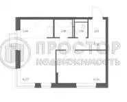 2-комнатная квартира, 47.99 м² - фото 17