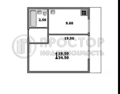 1-комнатная квартира, 34.7 м² - фото 10