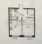 1-комнатная квартира, 33.1 м² - фото 15