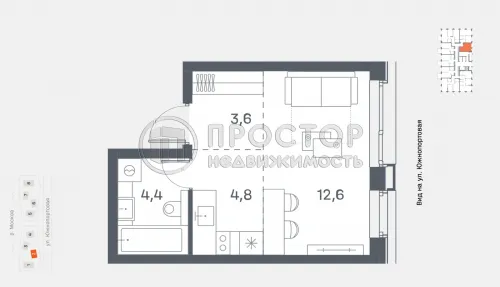 Студия, 25.4 м² - фото 7