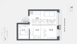 Студия, 25.4 м² - фото 13